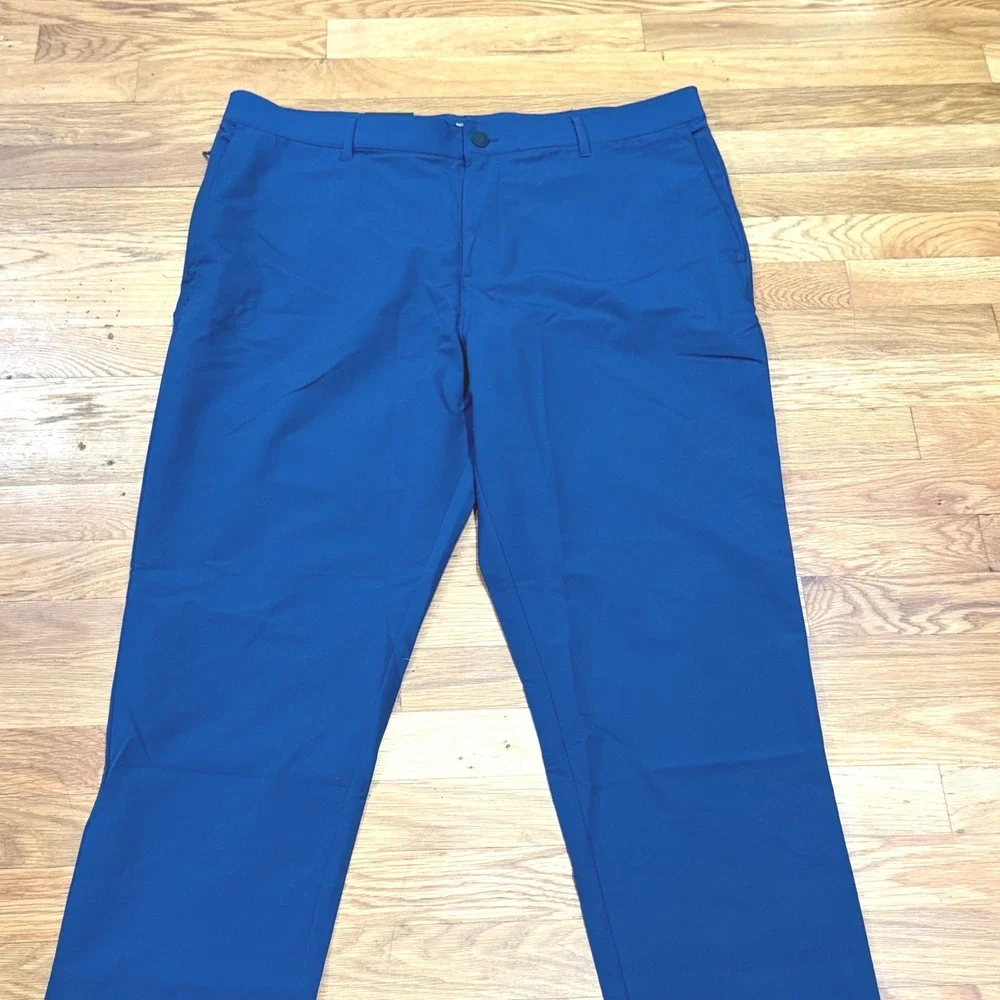 Banana Republic Mens Blue Flat Front Performance Pants 38x32 New With Tags‎